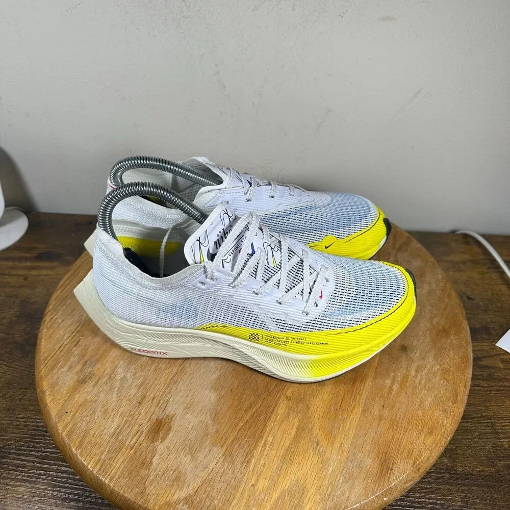Nike ZoomX Vaporfly NEXT% 2 White Yellow Strike Women's Size 7.5 Shoe DM9056-100